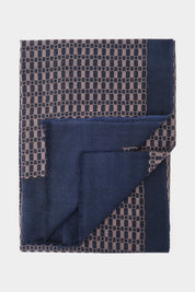 Chèche bleu imprimés géométriques