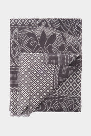 Chèche gris imprimés blanc