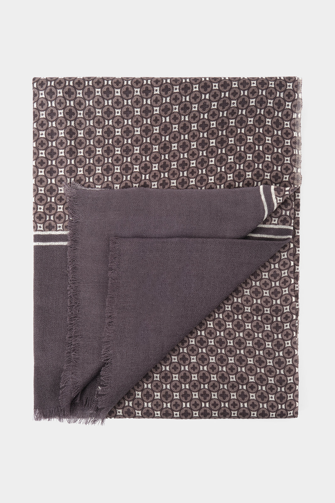 Chèche gris imprimés ronds