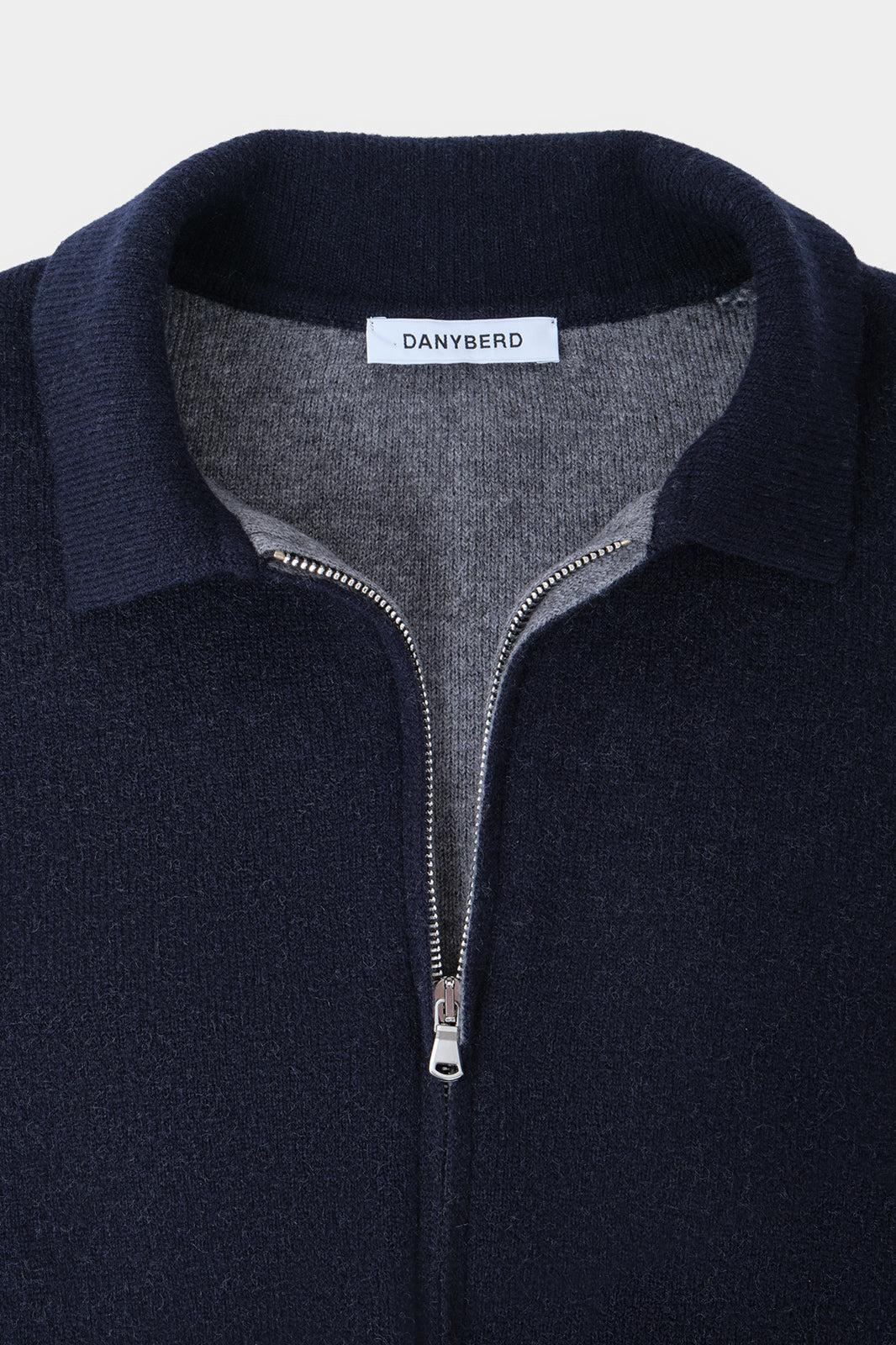 Gilet zippé en laine et cachemire - Marine