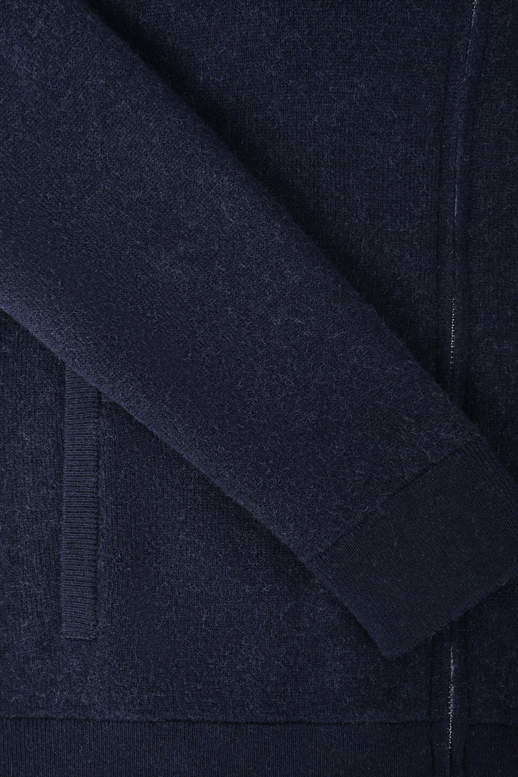 Gilet zippé en laine et cachemire - Marine