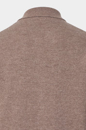 Gilet zippé en laine et cachemire - Noisette