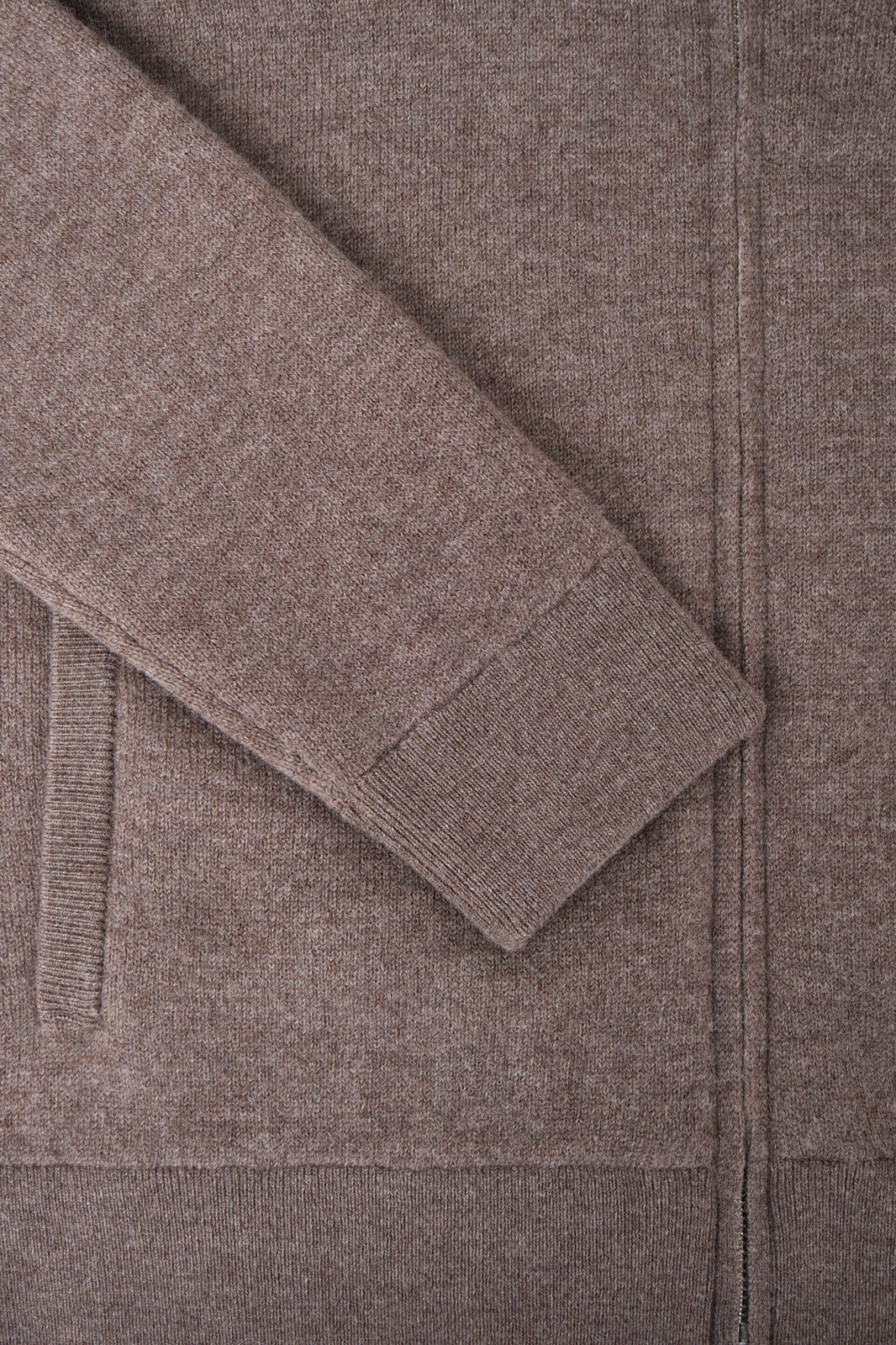 Gilet zippé en laine et cachemire - Noisette