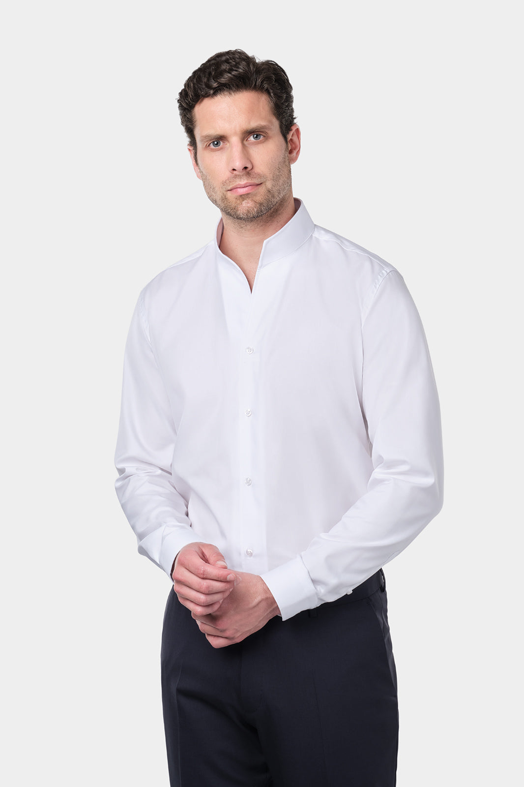 Chemise confort col indien Blanche Danyberd - Main Image