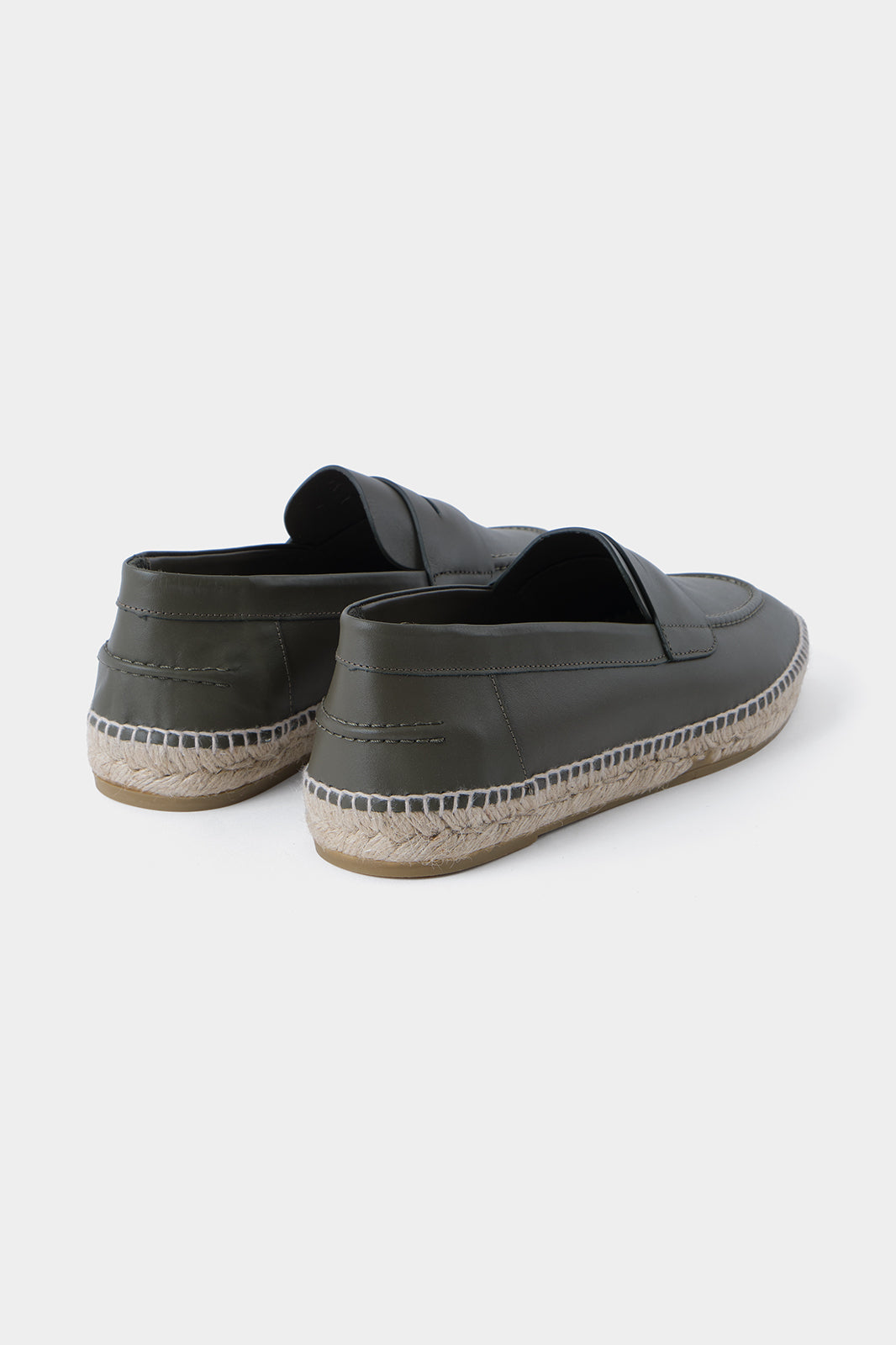 Leather espadrille - Khaki waiting for photo