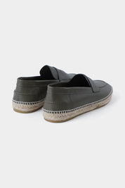 Leather espadrille - Khaki waiting for photo