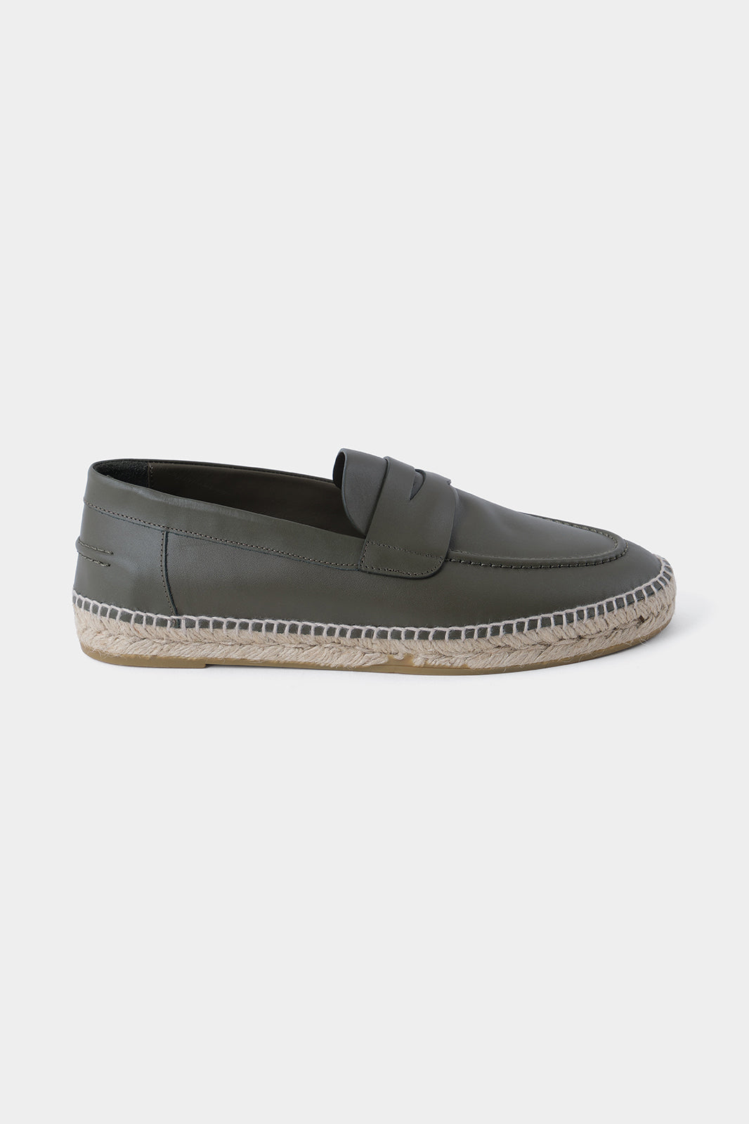 Leather espadrille - Khaki waiting for photo