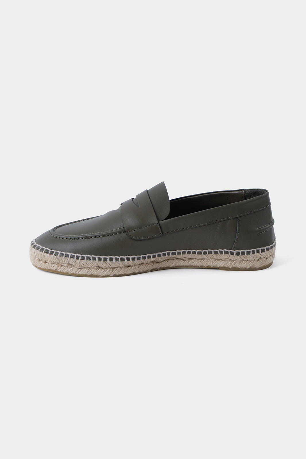 Leather espadrille - Khaki waiting for photo