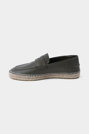 Leather espadrille - Khaki waiting for photo