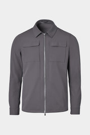 Vue sur fond blanc d'un blouson technique Bon couleur gris.