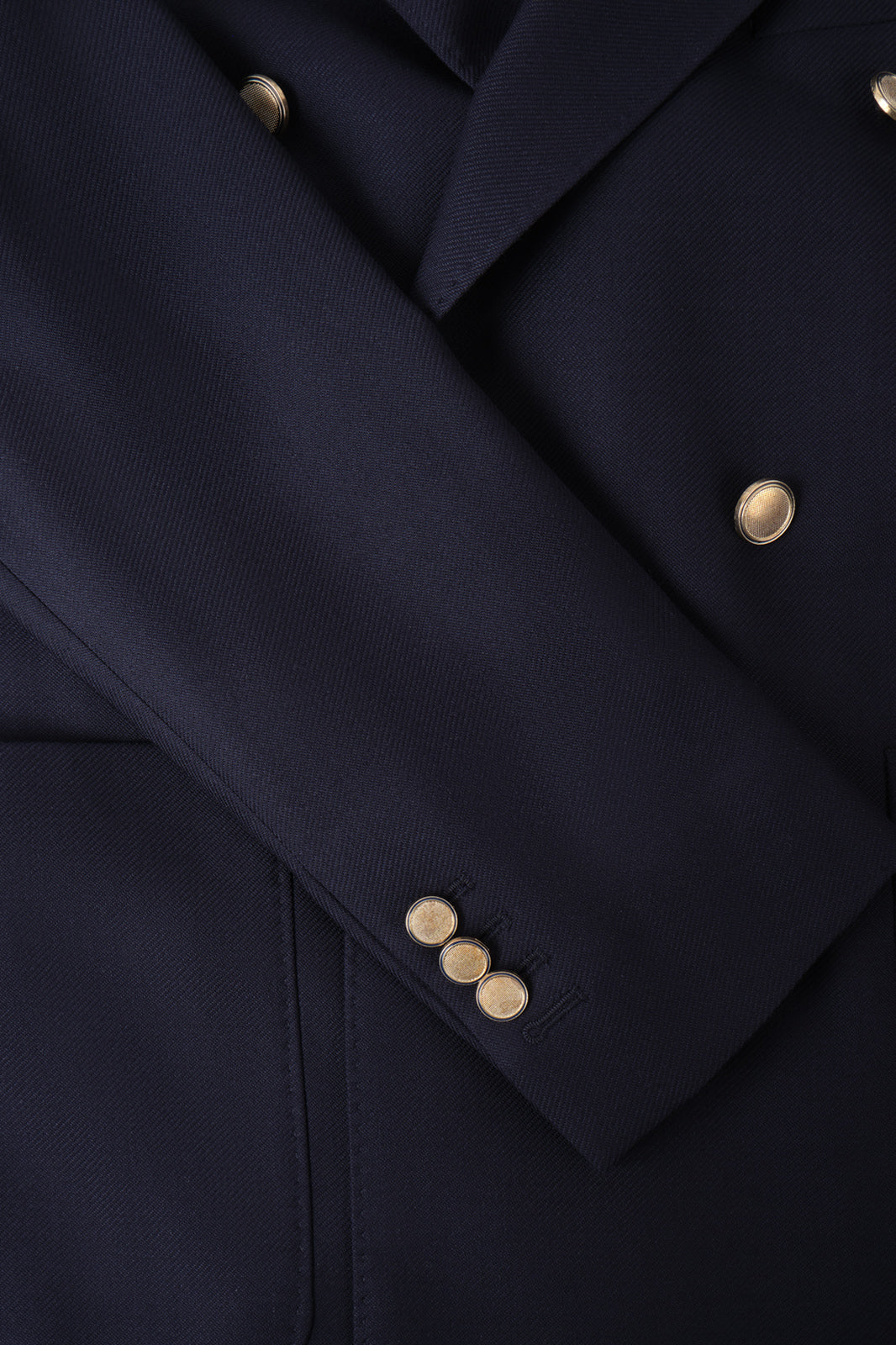Blazer croisé en laine stretch - Marine