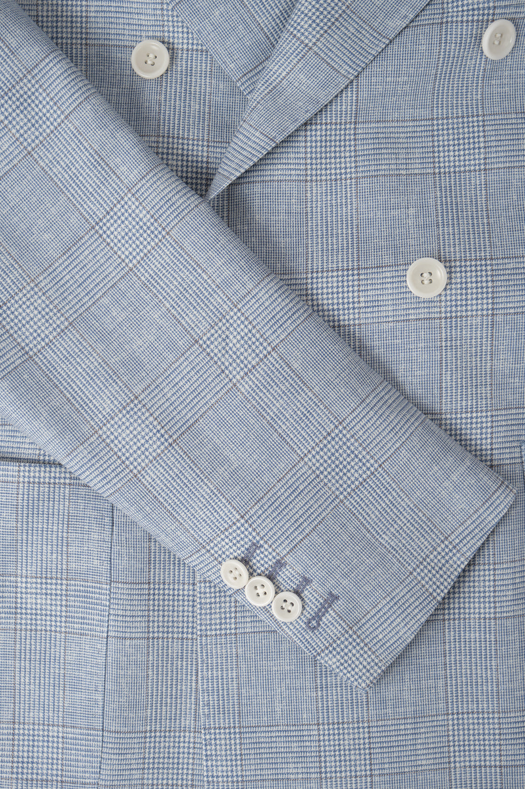 Blazer croisé Prince de Galles - Bleu ciel