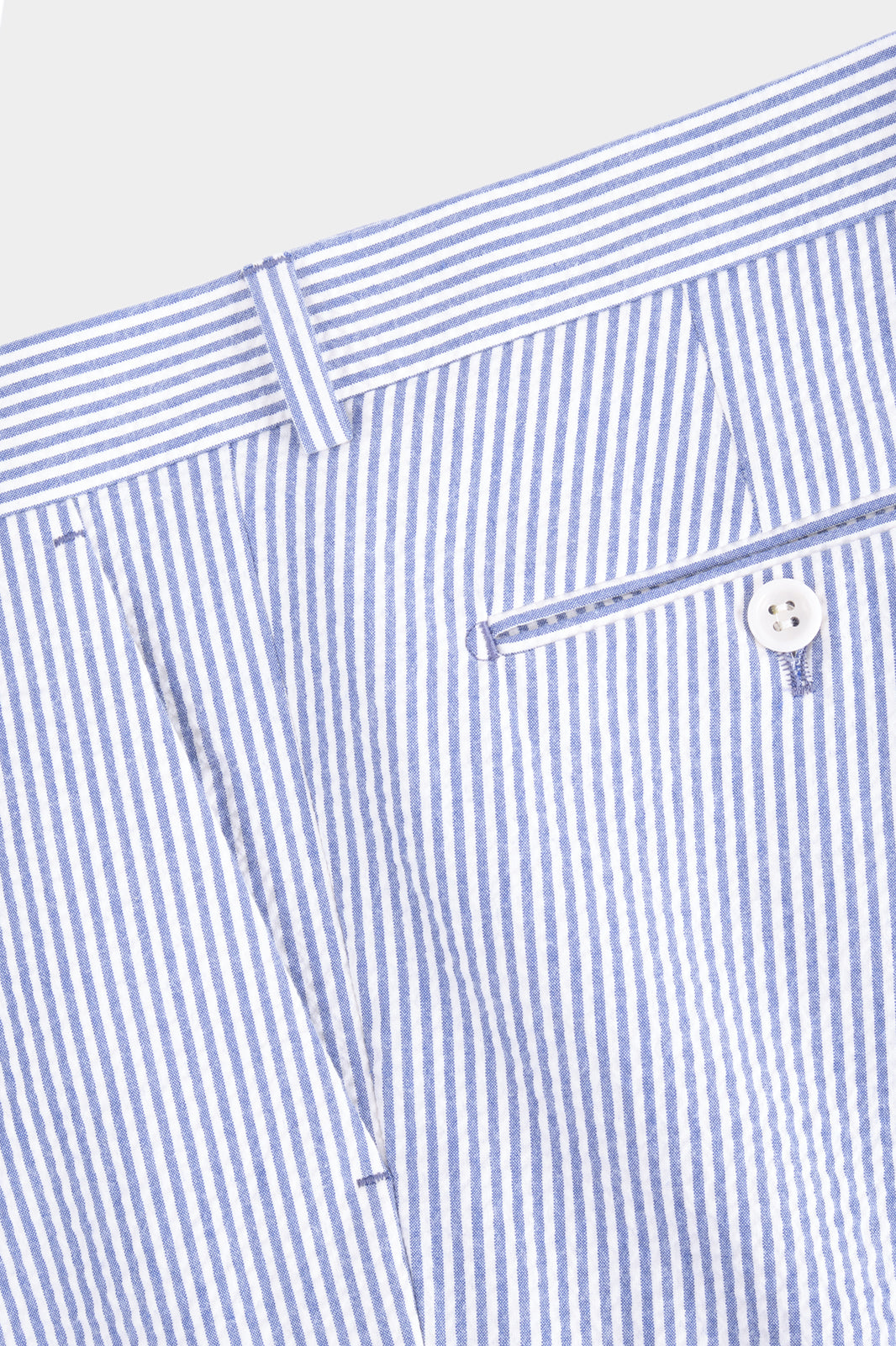 Costume croisé poche plaquée à rayure Blanc et Bleu