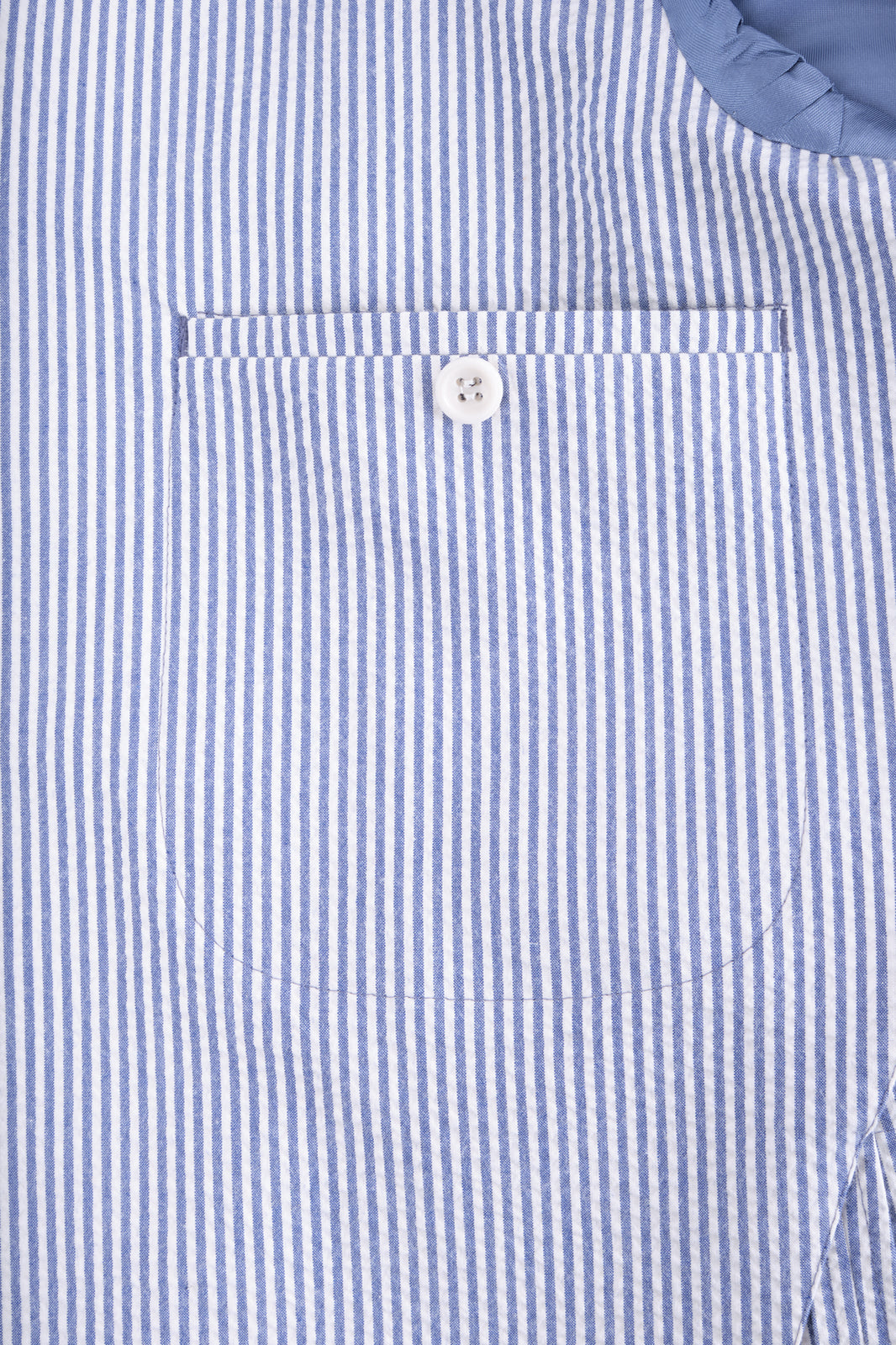 Costume croisé poche plaquée à rayure Blanc et Bleu