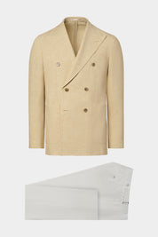 Double-breasted suit - Beige and white trousers - missing 1 shot, seen with Sylvain - Swiss price 409