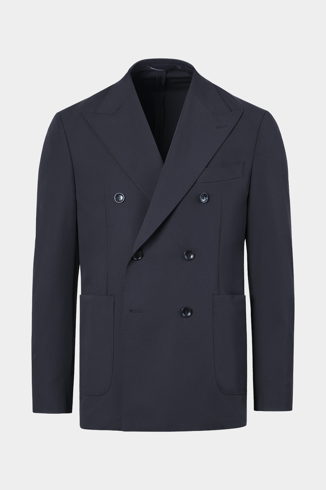 Double-breasted wool suit - Black