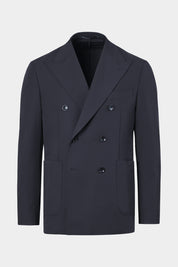 Double-breasted wool suit - Black