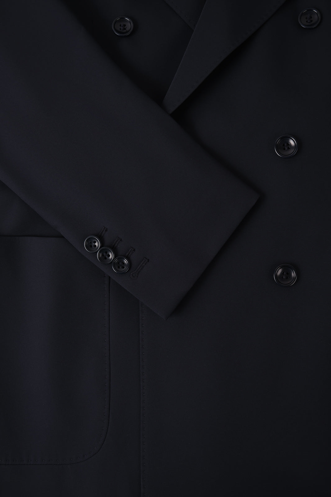 Double-breasted wool suit - Black