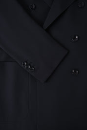 Double-breasted wool suit - Black
