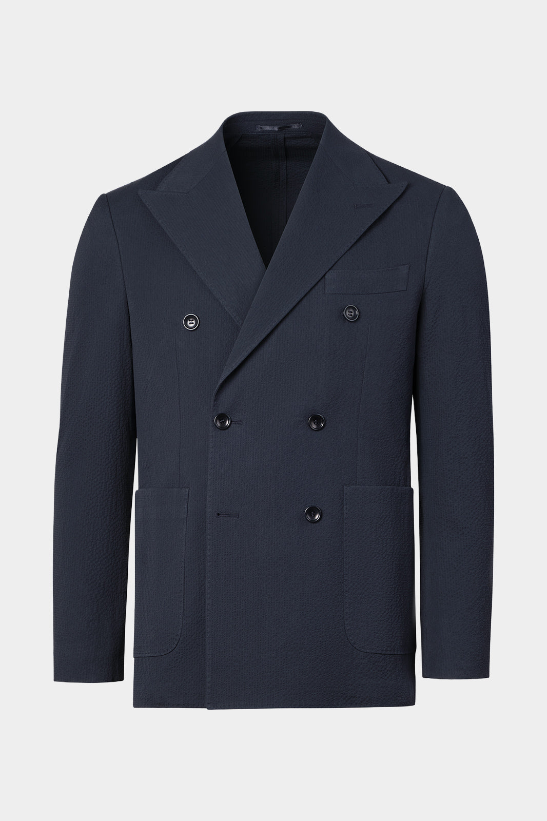 Double-breasted Seersucker Suit - Navy - Swiss price 359 - to be checked by Dorit