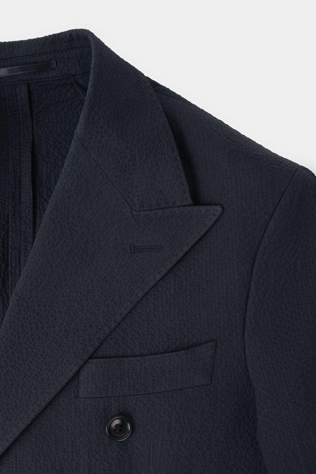 Double-breasted Seersucker Suit - Navy - Swiss price 359 - to be checked by Dorit