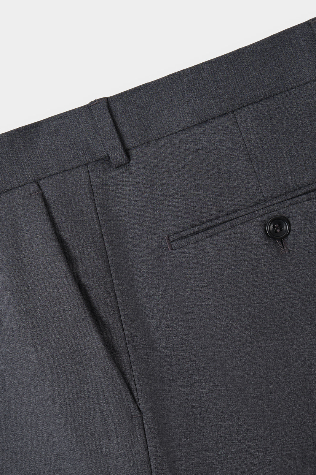 Costume croisé en laine stretch - Gris anthracite