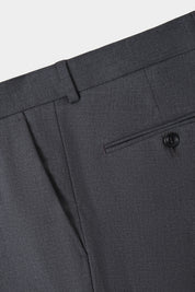 Costume croisé en laine stretch - Gris anthracite