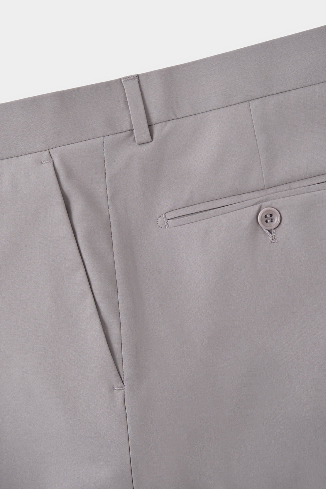 Costume croisé en laine stretch - Gris clair
