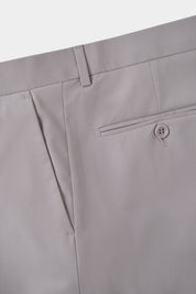 Costume croisé en laine stretch - Gris clair