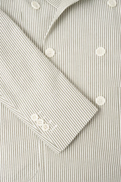 Costume croisé à rayures Seersucker - Blanc et kaki