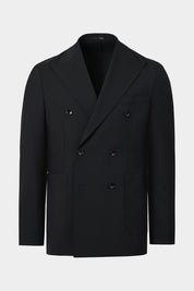 Double-breasted wool suit with patch pockets - Black - Swiss price 409