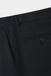 Double-breasted wool suit with patch pockets - Black - Swiss price 409