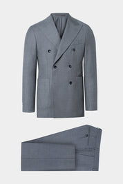 Costume croisé poche plaquée - Gris moyen