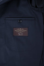 Costume croisé poche plaquée - Marine fil à fil