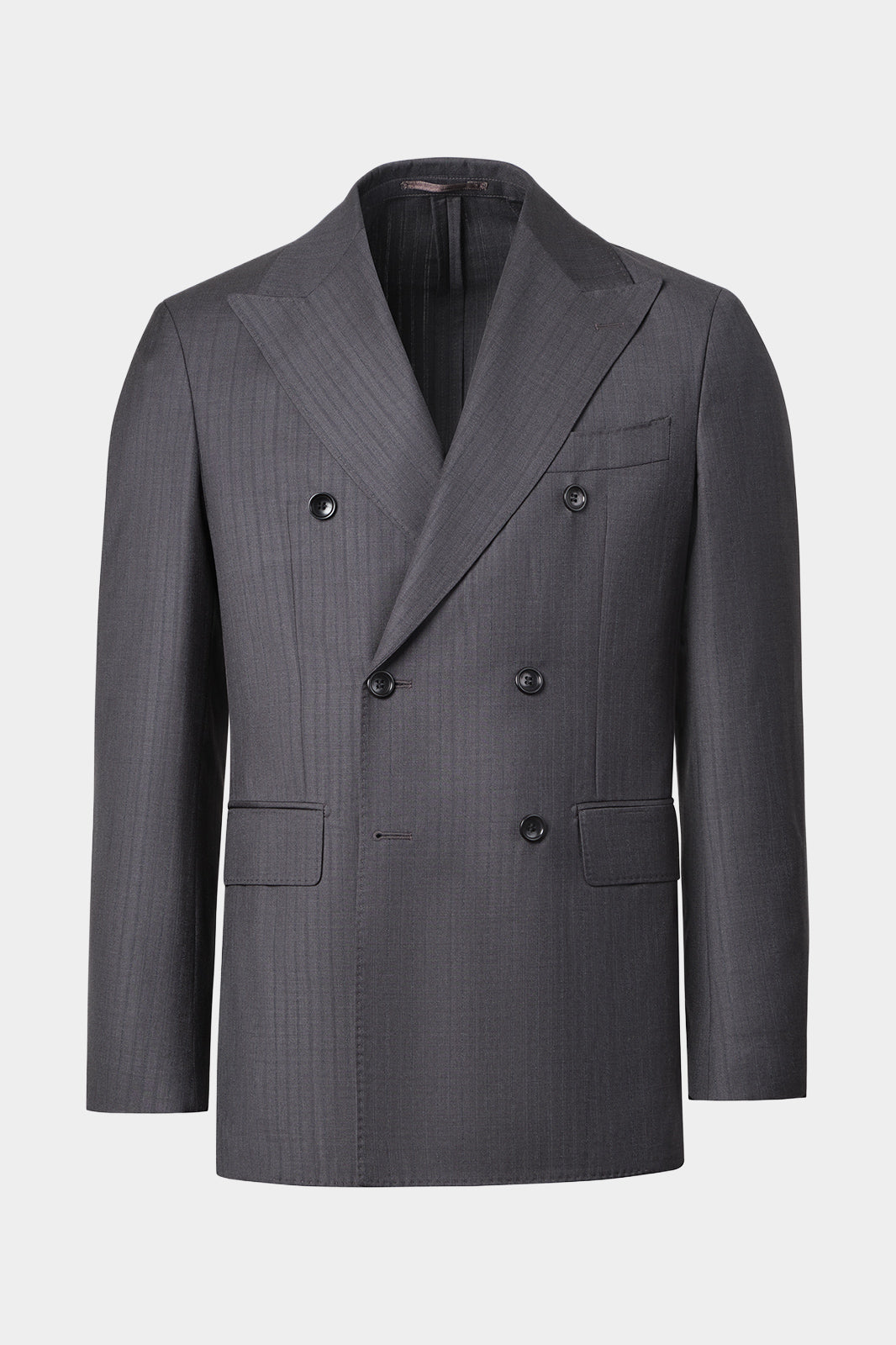 Costume croisé - Gris à rayures fondues