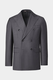 Costume croisé - Gris à rayures fondues