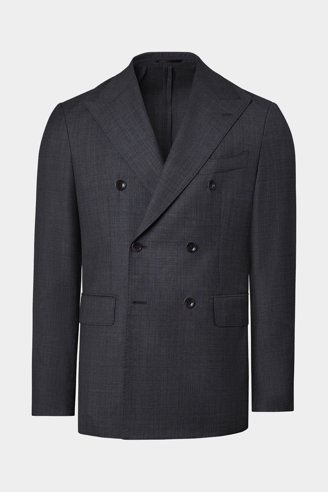 Double-breasted wool suit - Charcoal grey