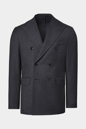 Double-breasted wool suit - Charcoal grey