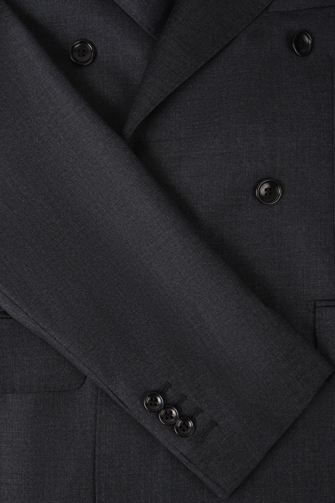 Double-breasted wool suit - Charcoal grey