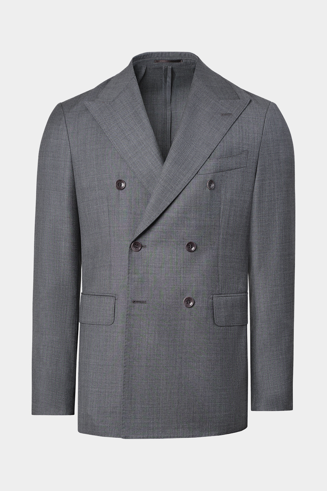 Double-breasted wool suit - Charcoal grey