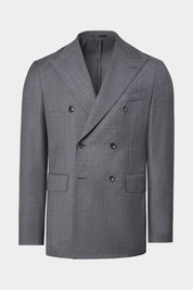 Double-breasted wool suit - Charcoal grey