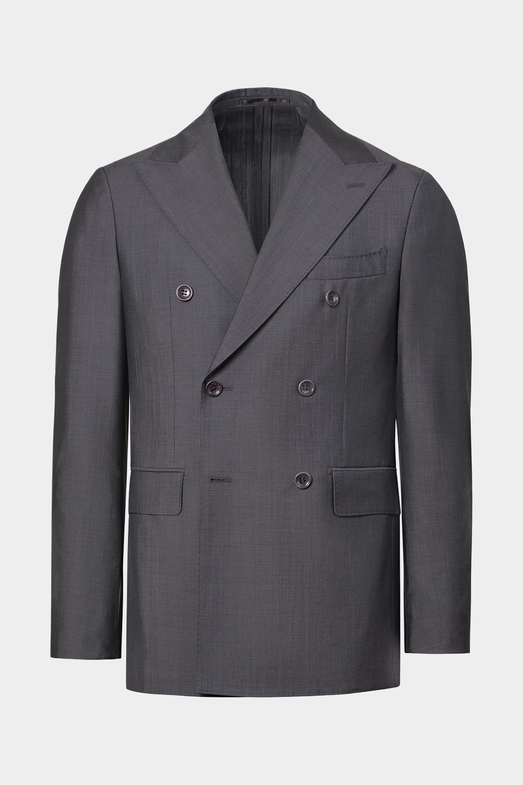 Costume croisé en laine et mohair - Gris