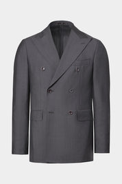 Costume croisé en laine et mohair - Gris