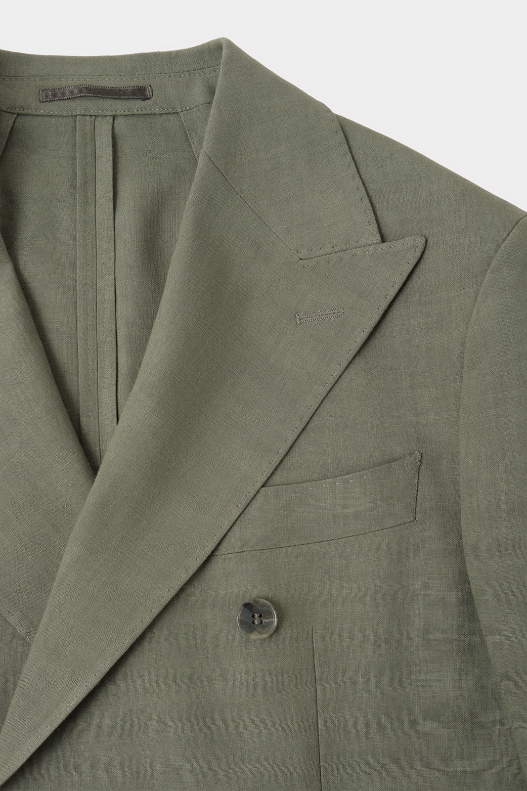 Crossed linen blend suit - Khaki
