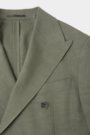Crossed linen blend suit - Khaki