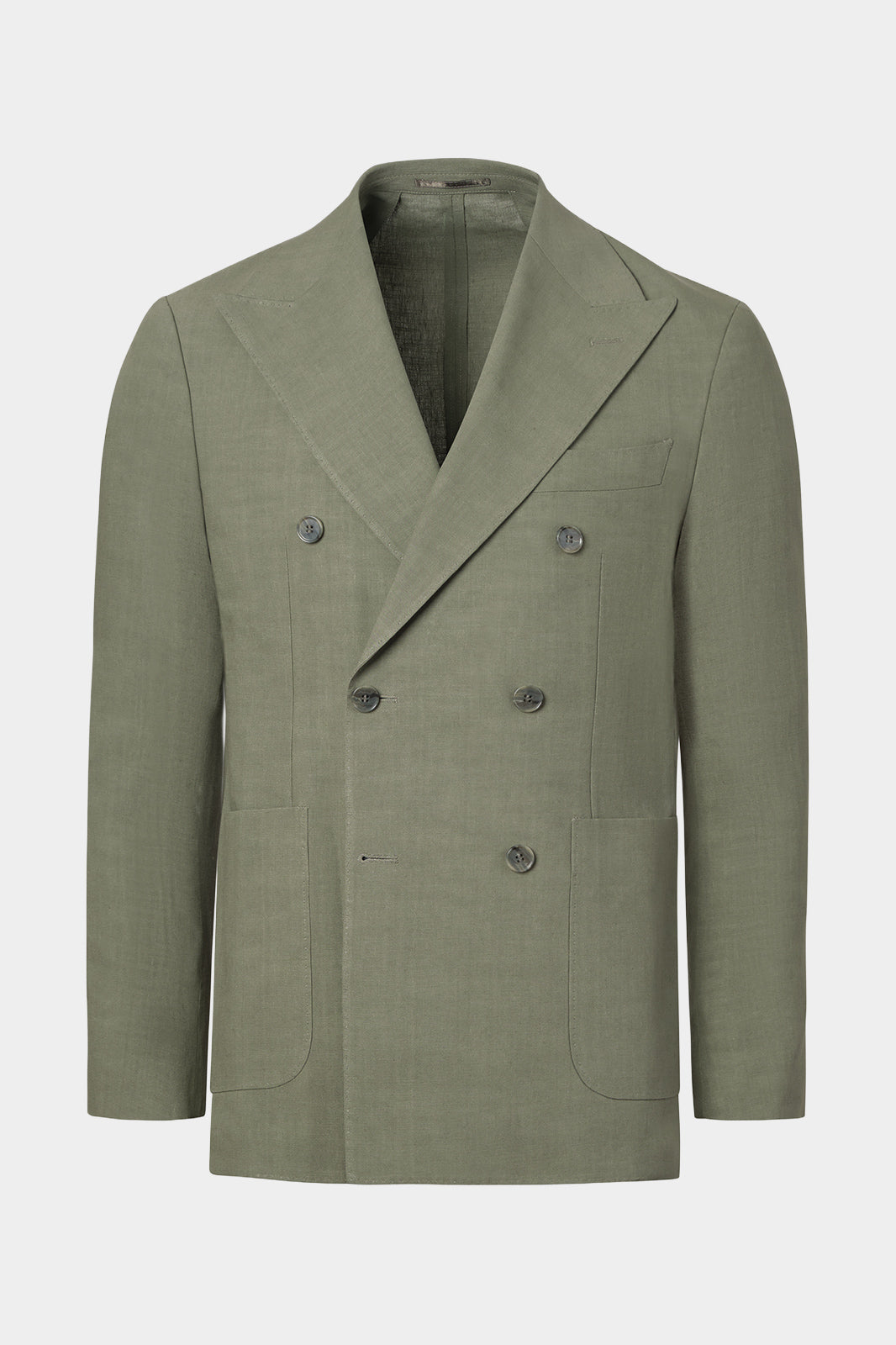 Crossed linen blend suit - Khaki