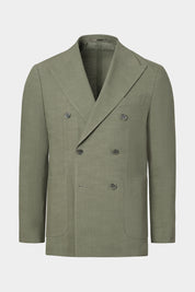 Crossed linen blend suit - Khaki