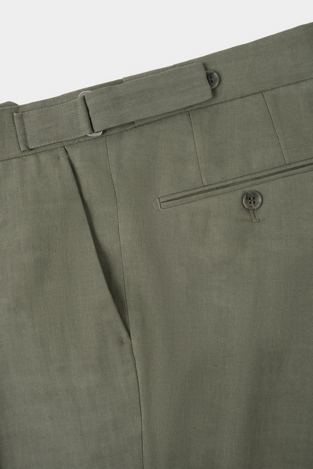 Crossed linen blend suit - Khaki
