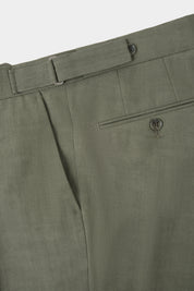 Crossed linen blend suit - Khaki