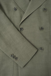 Crossed linen blend suit - Khaki